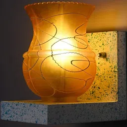 SOMIL Yellow Glass Cylinder Printed Wall Lamps-picture-54