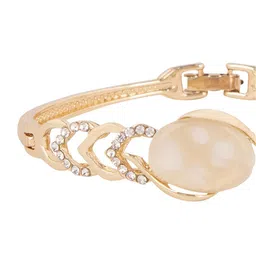 ANIKAS CREATION Gold-Plated Stone Studded Bangle-Style Bracelet image 4