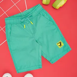 Pantaloons Junior Cotton Solid Shorts - Teal Blue-picture-18