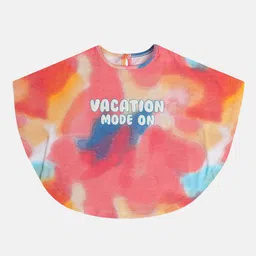 MINI KLUB Cotton Half Sleeves Tie Dye Typography Printed Top - Pink-picture-32