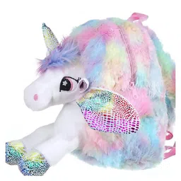 FunBlast 12-Inch Unicorn Soft Fur Bag for Kids 1 Pc (Random Color) - Height 11 Inches-image-53