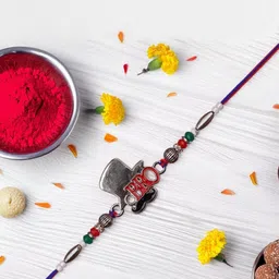 Ziory Men Thread And Metal Bro with Hat and Moustache Rakhi image 1