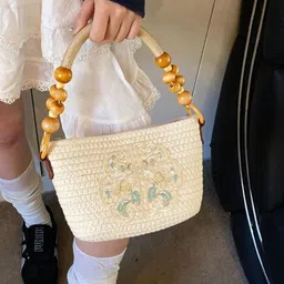 KPOP Embellished Structured Handheld Bag image 3