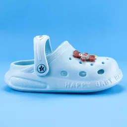 Cute Walk by Babyhug  Back Strap Closure Clogs With Bear & Fish Applique- Blue image 4