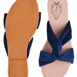 Shoetopia Colour Blocked Knot Designed Sandals - Blue image 5