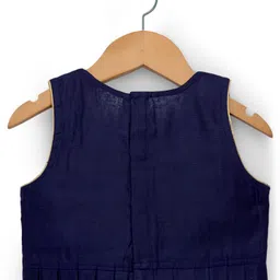 Babyhug Sleeveless Georgett Woven Foil Printed Choli Lahenga with Dupatta - Navy image 4