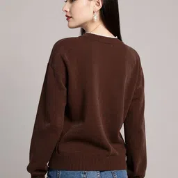 bebe Women Colourblocked Round Toe Front-Open Sweaters image 3