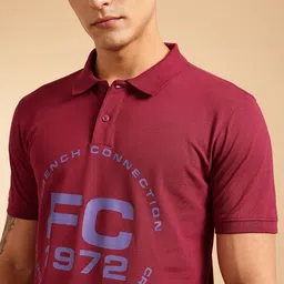 French Connection Brand Logo Printed Polo Collar T-shirt image 5