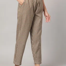 Kryptic Brown & Maroon Cotton Checks Lounge Pants (Pack Of 2) image 4