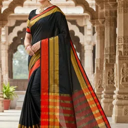 Anouk Rustic Woven Design Silk Blend Handloom Uppada Saree-image-86
