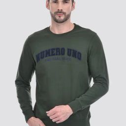 Numero Uno Military Olive Regular Fit Sweatshirt-picture-0