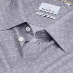 Louis Stitch Grey Cotton Regular Fit Printed Shirt image 4