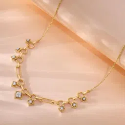 Mia by Tanishq 14k (585) Diamond Yellow Gold Necklace for Women image 2