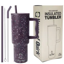 HOUSE OF QUIRK Purple & White Single Stainless Steel Printed Double Wall Vacuum Water Bottle-picture-36
