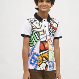 Jack & Jones Junior Boys Bright White Cotton Printed Polo T-Shirt-picture-39