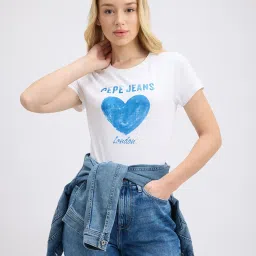 Pepe Jeans Optic White Graphic Print Short Sleeve T-Shirt image 4
