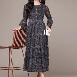 Aarke Ritu Kumar Black Ashfi Long Dress image 4