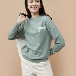 Fame Forever by Lifestyle Green Cotton Printed Sweatshirt-picture-21