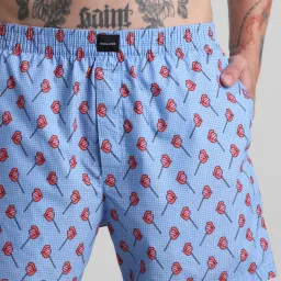 Jack & Jones Blue Cotton Regular Fit Printed Boxers image 4