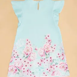 Pantaloons Junior Blue & Pink Floral Print Dress image 4