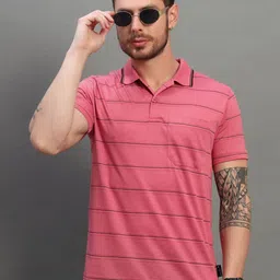 SZN Men Striped Polo Collar Moisture Wicking T-shirt-picture-39