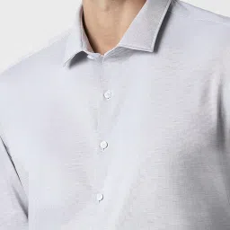 Van Heusen Grey Cotton Regular Fit Texture Shirt image 4