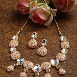 Zeneme Gold Plated Enamelled Jewellery Set-image-35