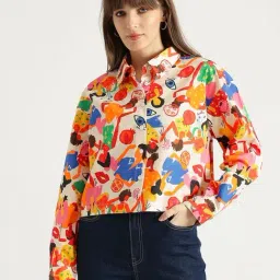 United Colors Of Benetton Multicolor Pure Cotton Regular Fit Printed Shirt-image-72