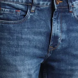 Simon Carter London Regular Fit Blue Lightly Washed Mid Rise Jeans image 4