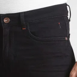 Simon Carter London Slim Fit Black Lightly Washed Mid Rise Jeans image 4