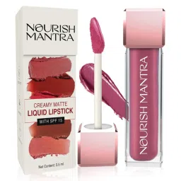 Nourish Mantra Creamy Matte Liquid Lipstick with SPF 15 Berry Dhamaka - 3.5 ml image 3