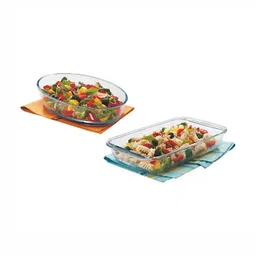 SignoraWare 2sPcs Transparent Pure Borosilicate Glass Heat Resistant Bakewares-picture-49