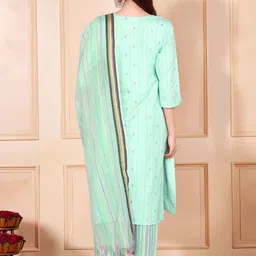 Anouk Rustic Women Printed Regular Pure Cotton Kurta with Trousers & With Dupatta image 4