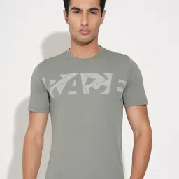 Ajile By Pantaloons Dark Olive Slim Fit Printed T-Shirt-image-99