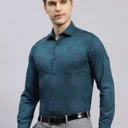 Monte Carlo Green Regular Fit Checks Shirt image 3