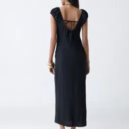 nuon women Nuon by Westside Black Crinkled Bodycon Dress image 2