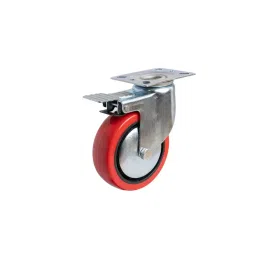 Muvall Castor Wheel Red Polyuretahane (PU) With Pressed Mild Steel I-Let Type Castor Brake 200 mm Dia. x 50 mm Width, PSTIL B 200 50 PUB-image-18
