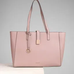 Allen Solly Pink Solid Medium Tote Handbag image 2