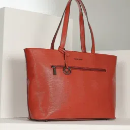 Allen Solly Brown Textured Medium Tote Handbag-picture-42