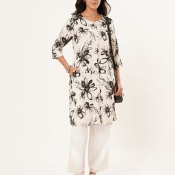 RANGMANCH BY PANTALOONS Women Printed Patchwork Kurta-picture-3