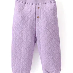 Babyhug Cotton Looper Full Length Lounge Pant Checkered - Lavender-picture-14