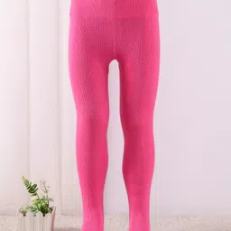 Cute Walk by Babyhug Cotton Blend Knit Anti Bacterial Solid ColourFooted Tights- Pink-picture-21