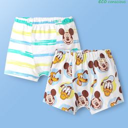 Babyoye Disney Lycra Knit Gold Foil Detailing Trunks With Mickey & Friend Graphics Pack Of 2 - White-picture-12