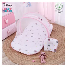 Disney by Baby Tales Printed Muslin Baby Bedding with Mosquito Net - Pink-image-13