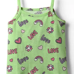 Babyhug 100% Cotton Sleeveless Antibacterial Slips With Polka Dots & Floral Print Pack Of 3 - Multi Colour image 2