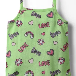 Babyhug 100% Cotton Sleeveless Antibacterial Slips With Polka Dots & Floral Print Pack Of 3 - Multi Colour image 3