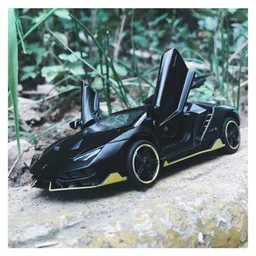 PLUSPOINT Diecast Pull Back Lamborghini Car with Sounds and Lights - Black image 4