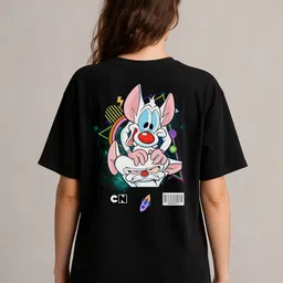 Anikmart Women Dri-FIT Graphic Printed Round Neck Cotton Oversized T-shirt-image-13