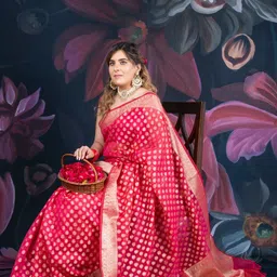 BAEDESI Woven Design Zari Chanderi Saree image 2