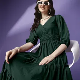 Jash Creation Women Polyester Fit and Flare Dresses image 2